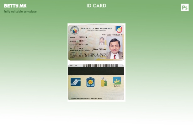 Шаблон за ID на Филипините во модерен стил